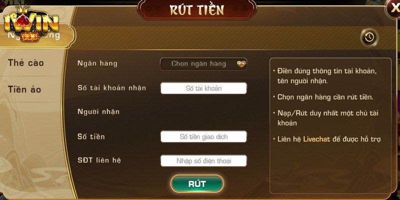 Một số lưu ý khi thực hiện rút tiền iWin bạn cần biết 